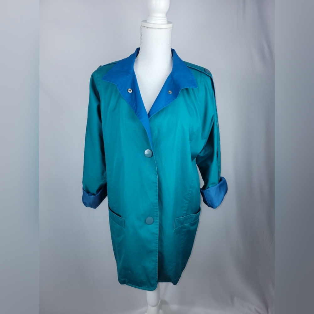 Vintage Jacket | 1980s/1990s Vintage | Teal and Blue | Misty Harbor Size 12